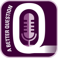 A Better Question Logo - purple square with microphone